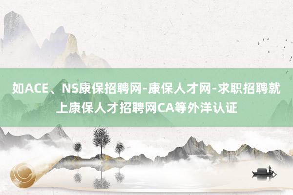 如ACE、NS康保招聘网-康保人才网-求职招聘就上康保人才招聘网CA等外洋认证